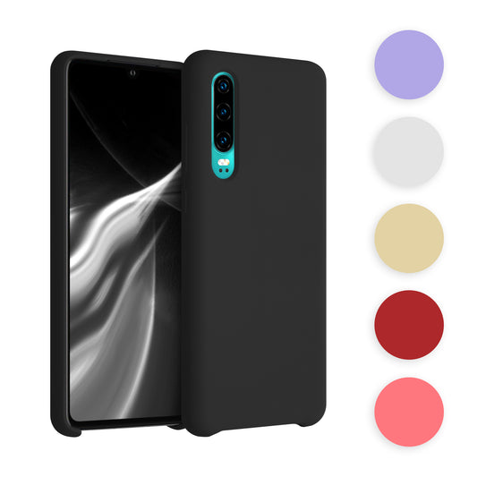 kwmobile Hülle kompatibel mit Huawei P30 Hülle - Silikon Handy Case - Handyhülle weiche Oberfläche - kabelloses Laden - Hellblau matt Hellblau matt  