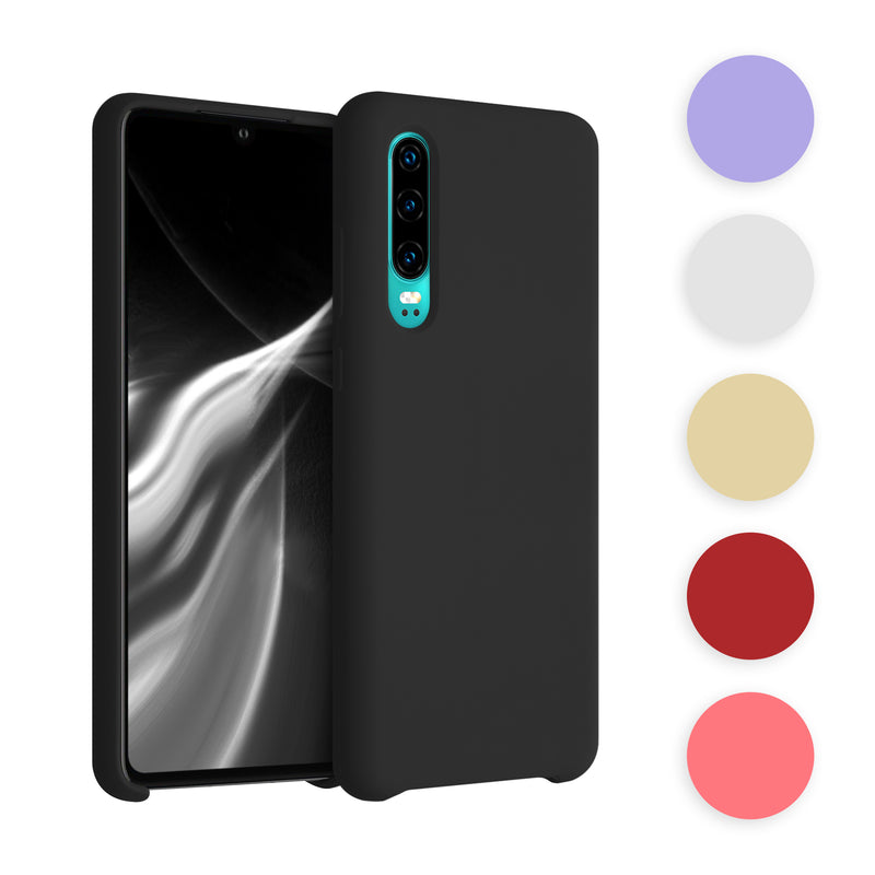 kwmobile Hülle kompatibel mit Huawei P30 Hülle - Silikon Handy Case - Handyhülle weiche Oberfläche - kabelloses Laden - Hellblau matt Hellblau matt  