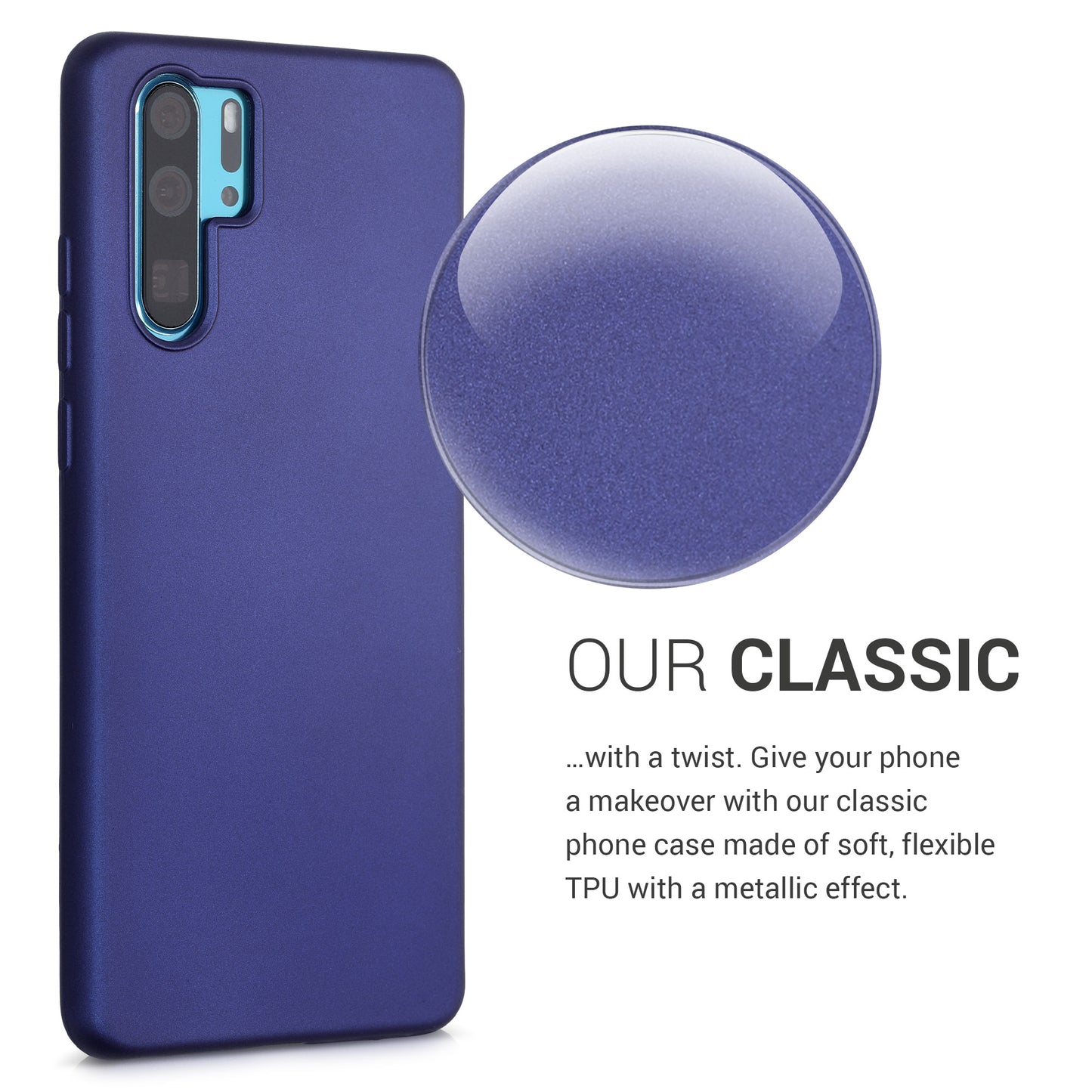 kwmobile Phone Case for Huawei P30 Pro - Metallic Shimmering Silicone Case - Protective Cover
