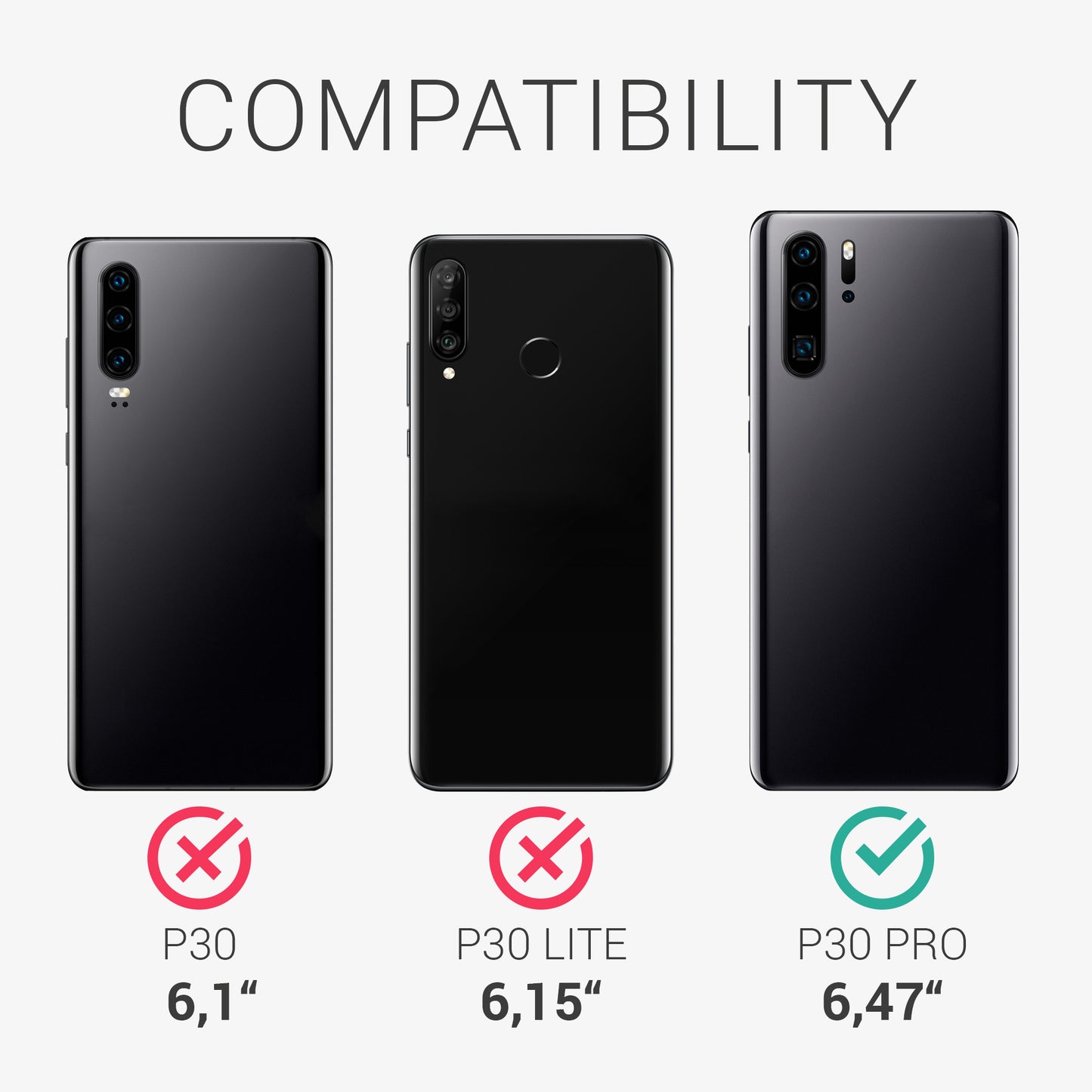 kwmobile Phone Case for Huawei P30 Pro - Metallic Shimmering Silicone Case - Protective Cover