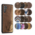 kwmobile Hülle kompatibel mit Huawei P30 Pro Hülle - Holz Case - Handy Cover - TPU Handyhülle in Dunkelbraun Indische Sonne Dunkelbraun  [dsg02]