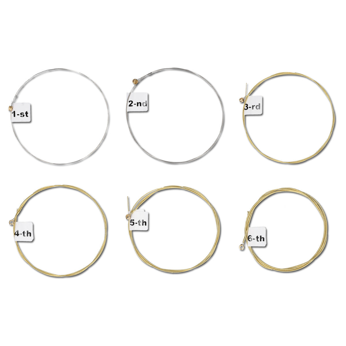 kwmobile Steel Guitar Strings 6-String Set for Acoustic Guitars and Western Guitars with Labeling