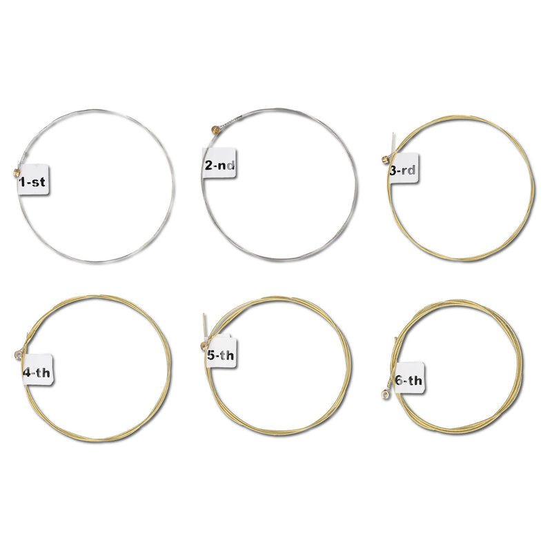 kwmobile Steel Guitar Strings 6-String Set for Acoustic Guitars and Western Guitars with Labeling