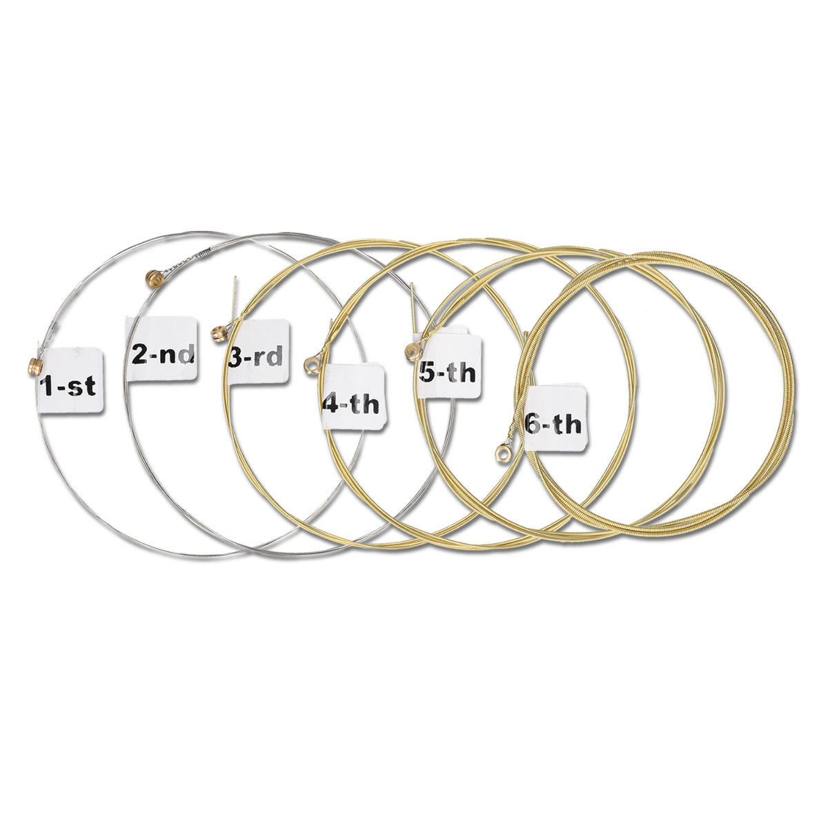 kwmobile Steel Guitar Strings 6-String Set for Acoustic Guitars and Western Guitars with Labeling