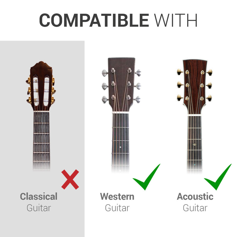 kwmobile Steel Guitar Strings 6-String Set for Acoustic Guitars and Western Guitars with Labeling