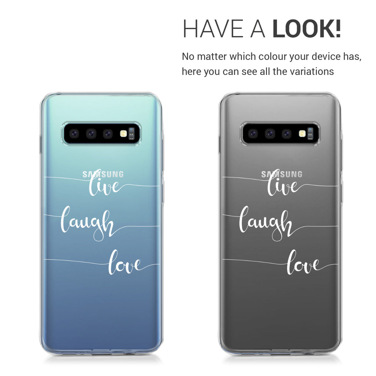kwmobile Case Compatible with Samsung Galaxy S10 - Silicone Cover Transparent Cherry Blossom Petals