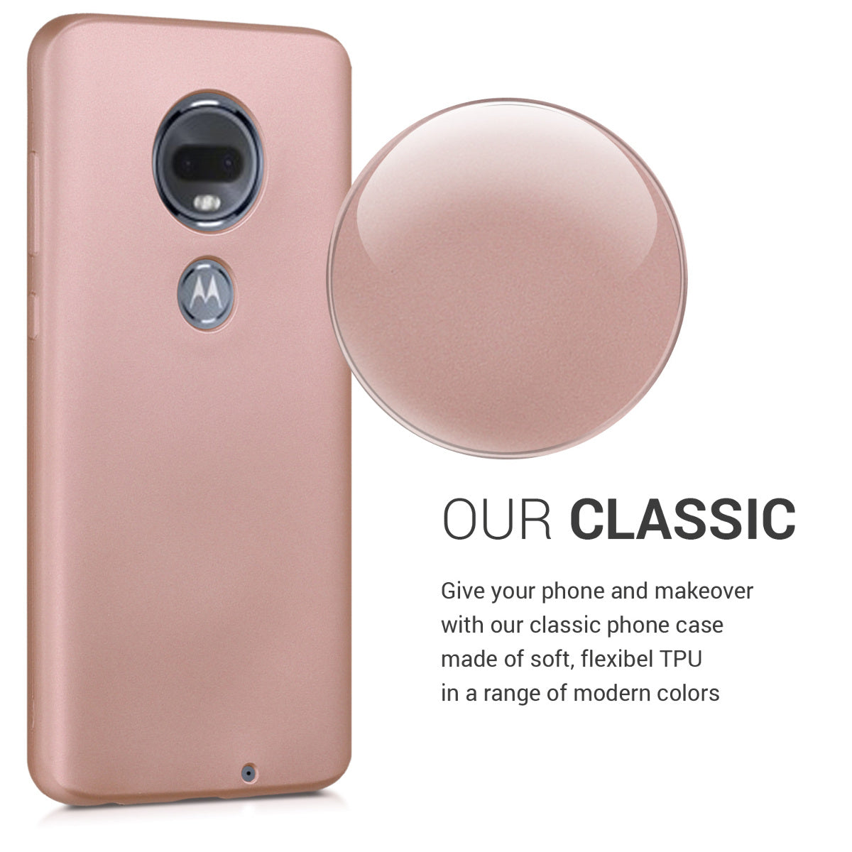 kwmobile Phone Case for Motorola Moto G7 / Moto G7 Plus - Silicone Case metallic shimmering - Protective Cover