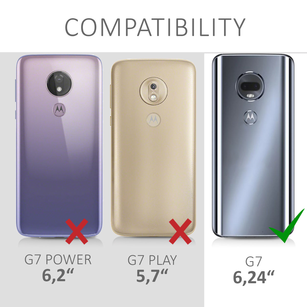 kwmobile Phone Case for Motorola Moto G7 / Moto G7 Plus - Silicone Case metallic shimmering - Protective Cover