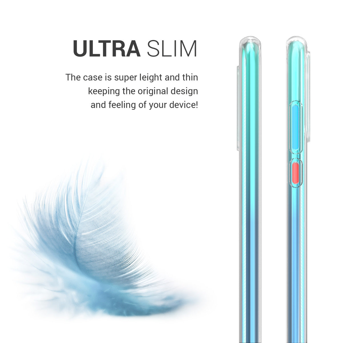 kwmobile Case Compatible with Huawei P30 Lite - Transparent Silicone Cover