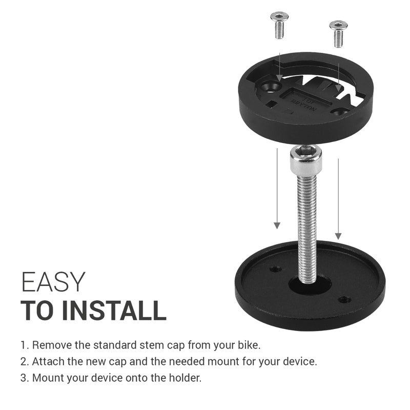 kwmobile Mount compatible with Garmin Edge / Bryton Rider / CatEye - Bike Computer Mount - Stem Mount Top Cap