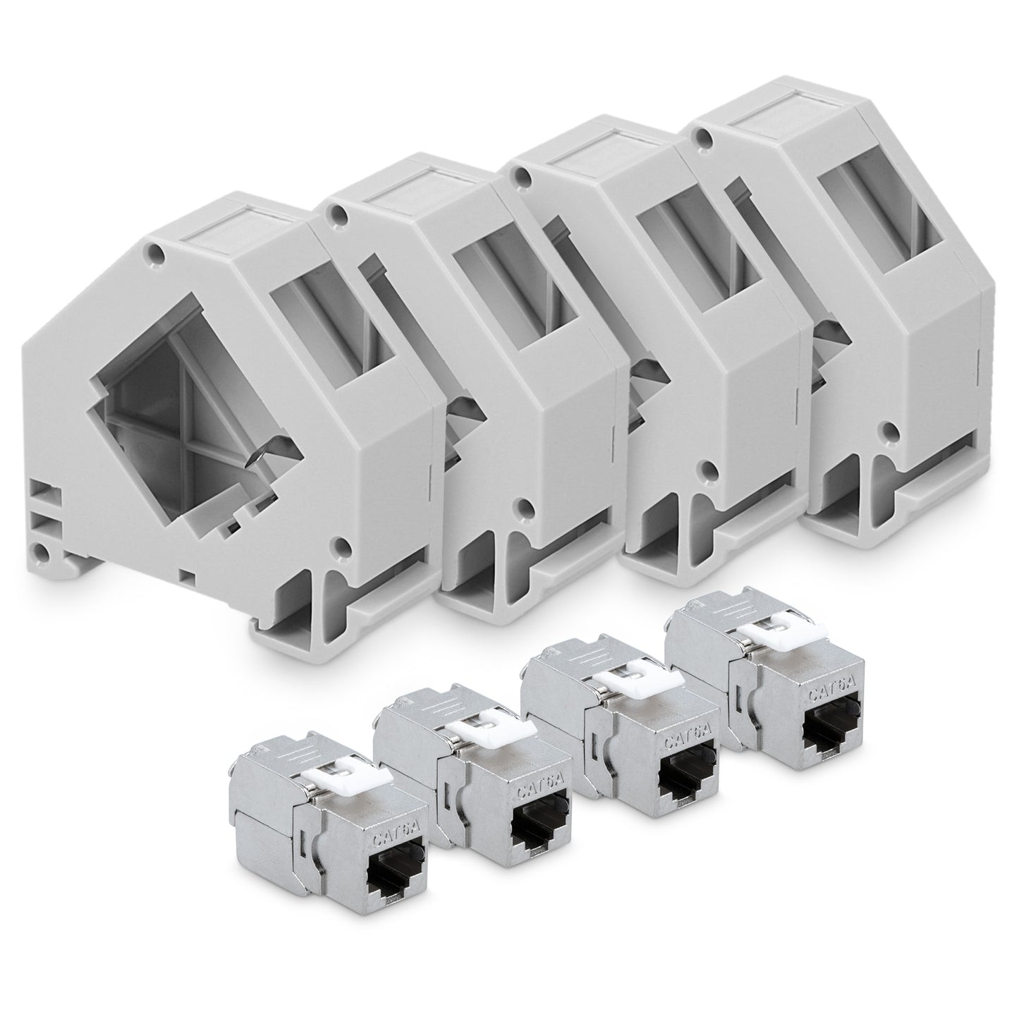 Keystone Module + DIN Rail Adapter Set