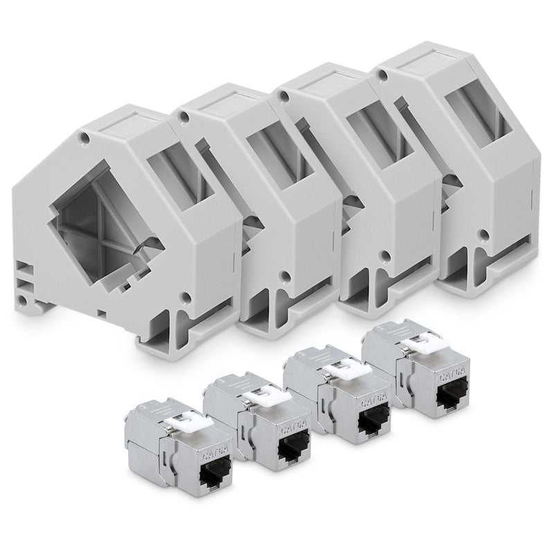 Keystone Module + DIN Rail Adapter Set