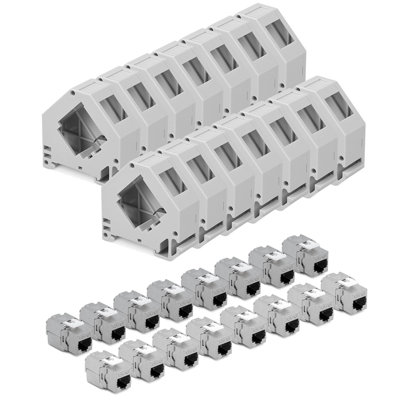 Keystone Module + DIN Rail Adapter Set