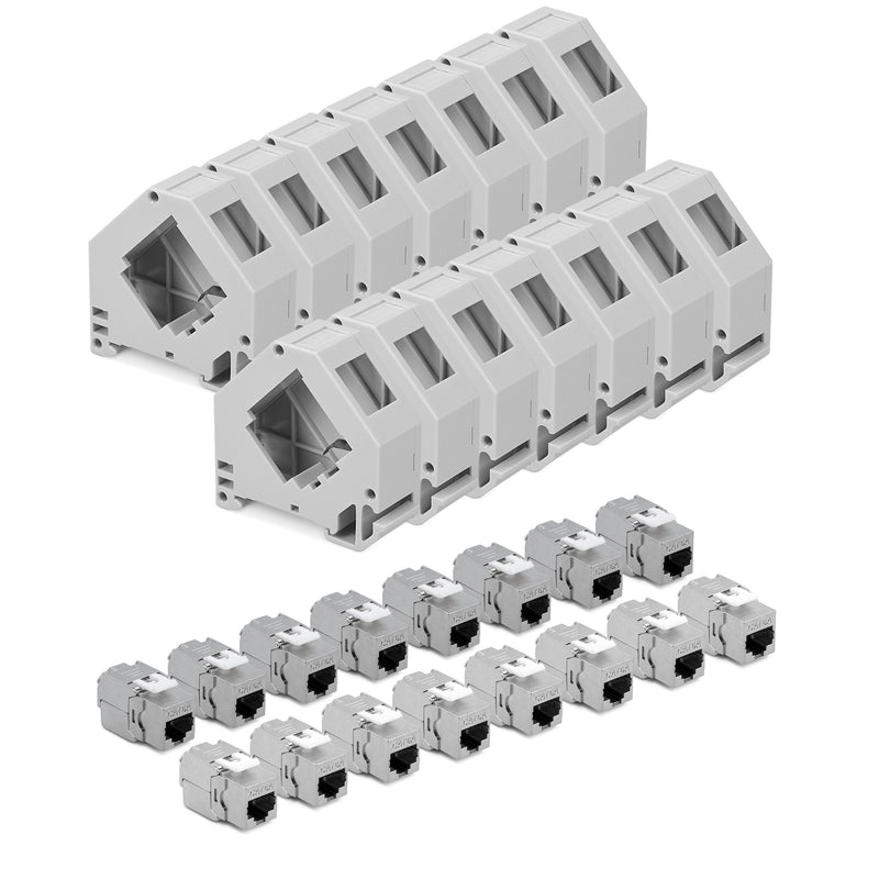 Keystone Module + DIN Rail Adapter Set