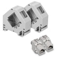 kwmobile Keystone Modul und Hutschienenadapter Set - passt auf genormte Hutschiene - 16x CAT6A Module 16x Halter - RJ45 Buchse geschirmt - werkzeuglos Silber  