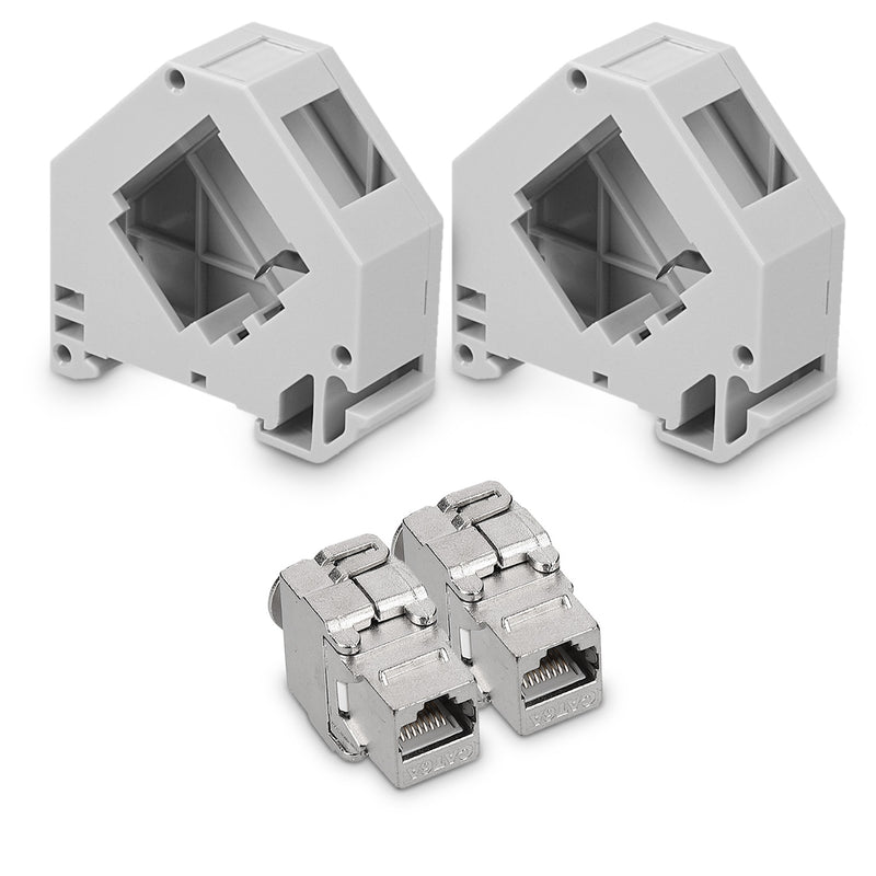 Keystone Module + DIN Rail Adapter Set