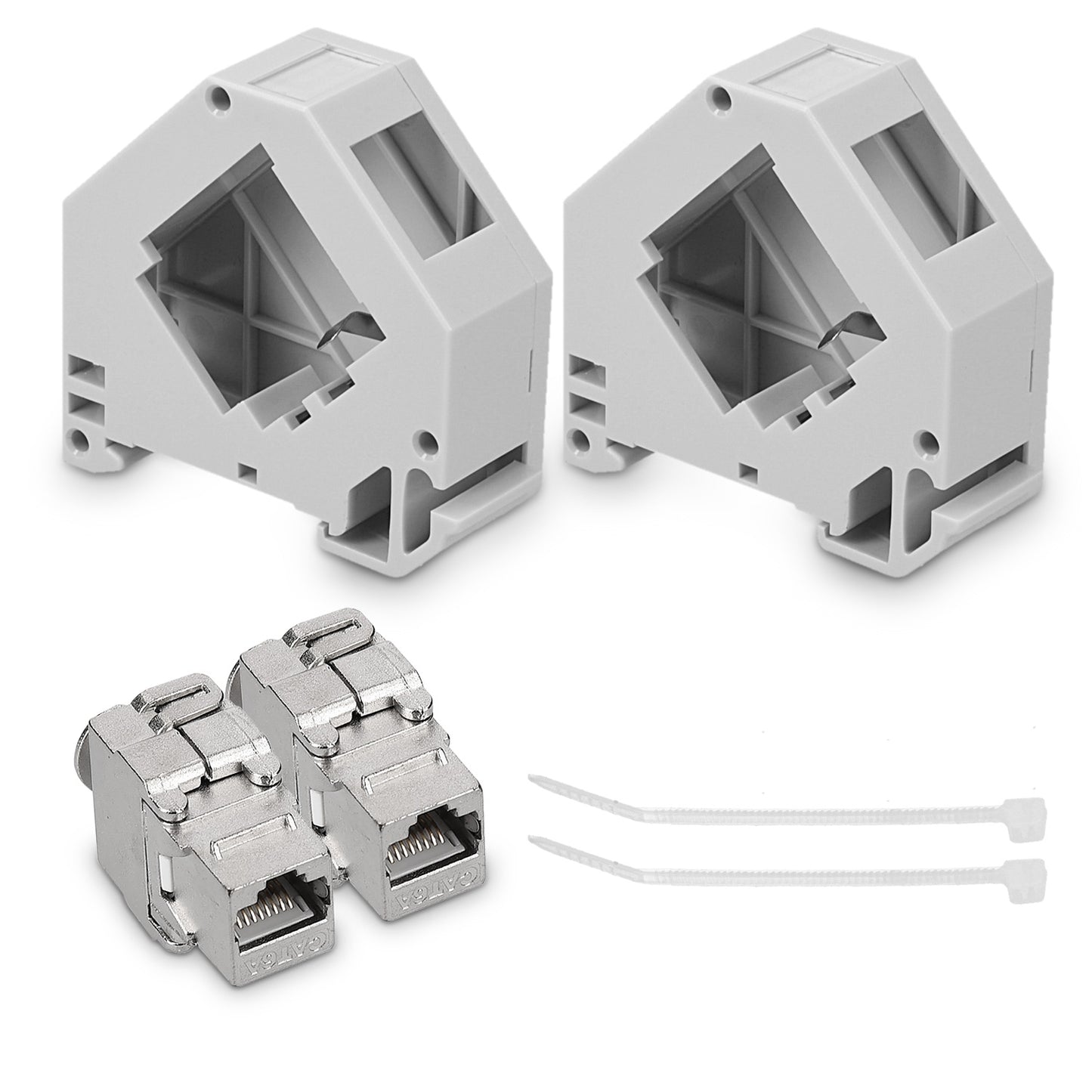 Keystone Module + DIN Rail Adapter Set