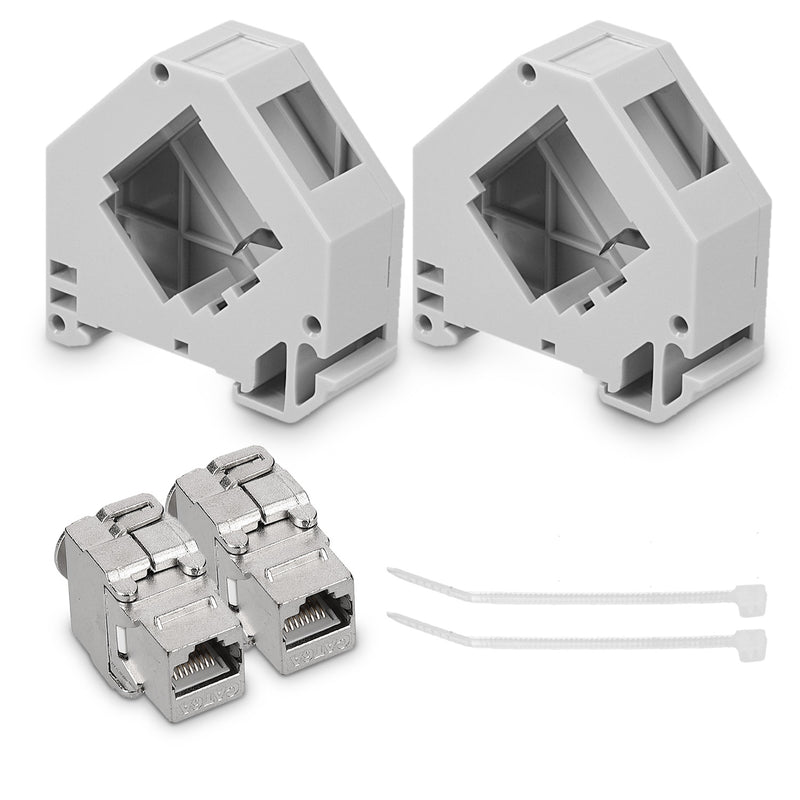 Keystone Module + DIN Rail Adapter Set