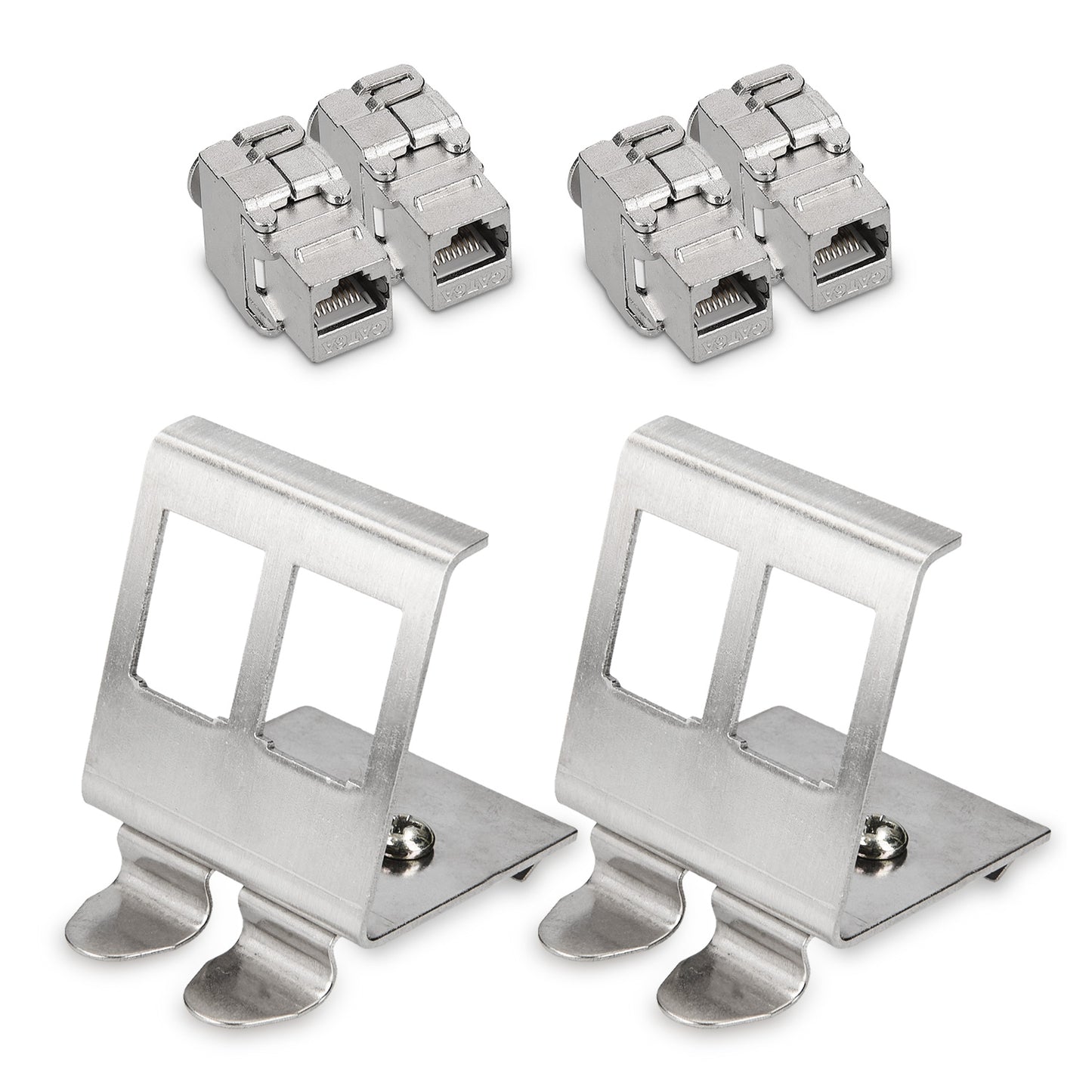 Keystone Module + DIN Rail Adapter Set