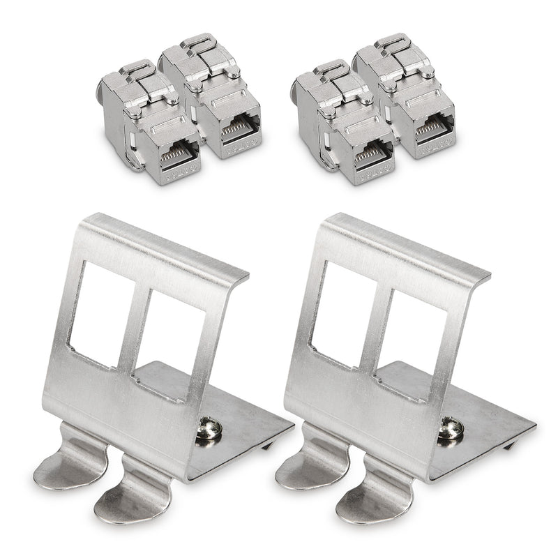 Keystone Module + DIN Rail Adapter Set