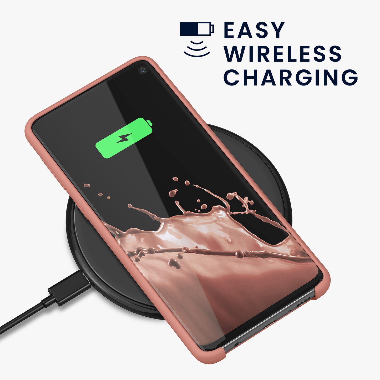 kwmobile Phone Case for Samsung Galaxy S10 Case Silicone Wireless Charging Protective Cover