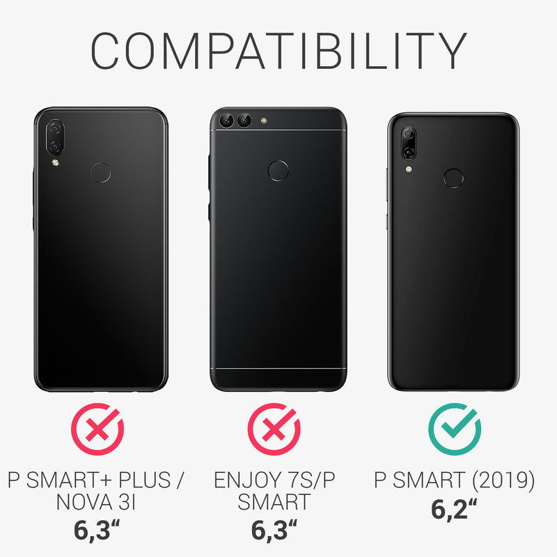 kwmobile Case for Huawei P Smart (2019) - Silicone Cover - Wireless Charging - Protective Case
