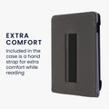 kwmobile Case Compatible with Tolino Shine 3 - e-Reader Cover with Hand Strap Stand
