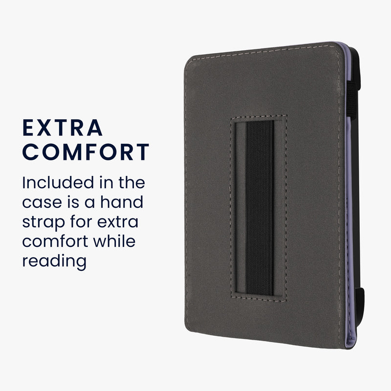 kwmobile Case Compatible with Tolino Shine 3 - e-Reader Cover with Hand Strap Stand