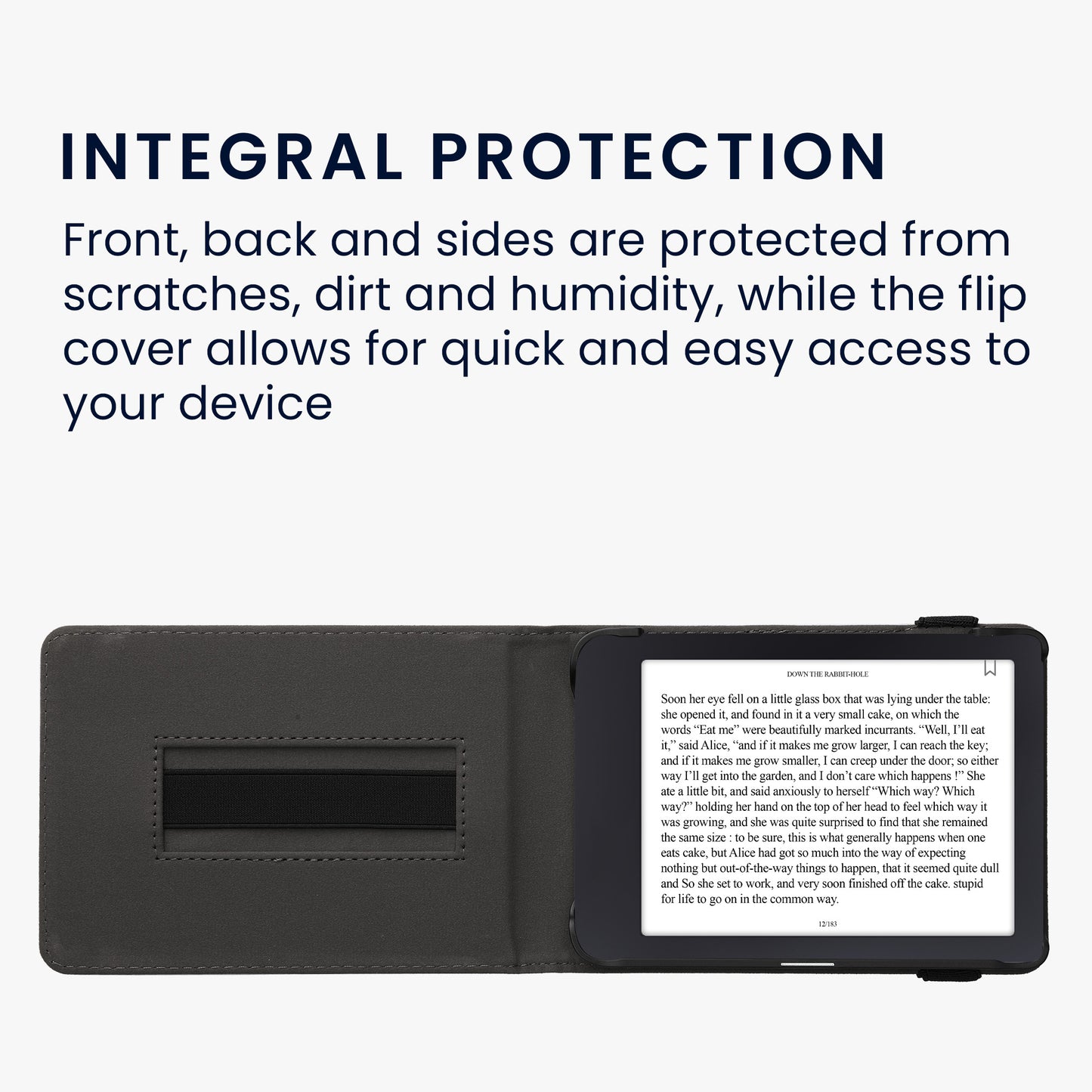 kwmobile Case Compatible with Tolino Shine 3 - e-Reader Cover with Hand Strap Stand