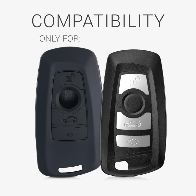kwmobile Car Key Shell compatible with BMW 3-Button Smart Key (Keyless Go Only) Hard Cover Protector Key Fob Shell