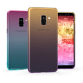 kwmobile Case kompatibel mit Samsung Galaxy A8 (2018) - Hülle Handy - Handyhülle Zwei Farben Pink Blau Transparent Pink  [dsg01]