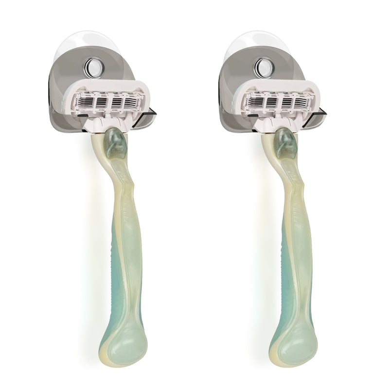 kwmobile Suction Cup Holder for Razors for Glass and Tiles Wet Shaver Suction Cup Holder Set Wall Hooks