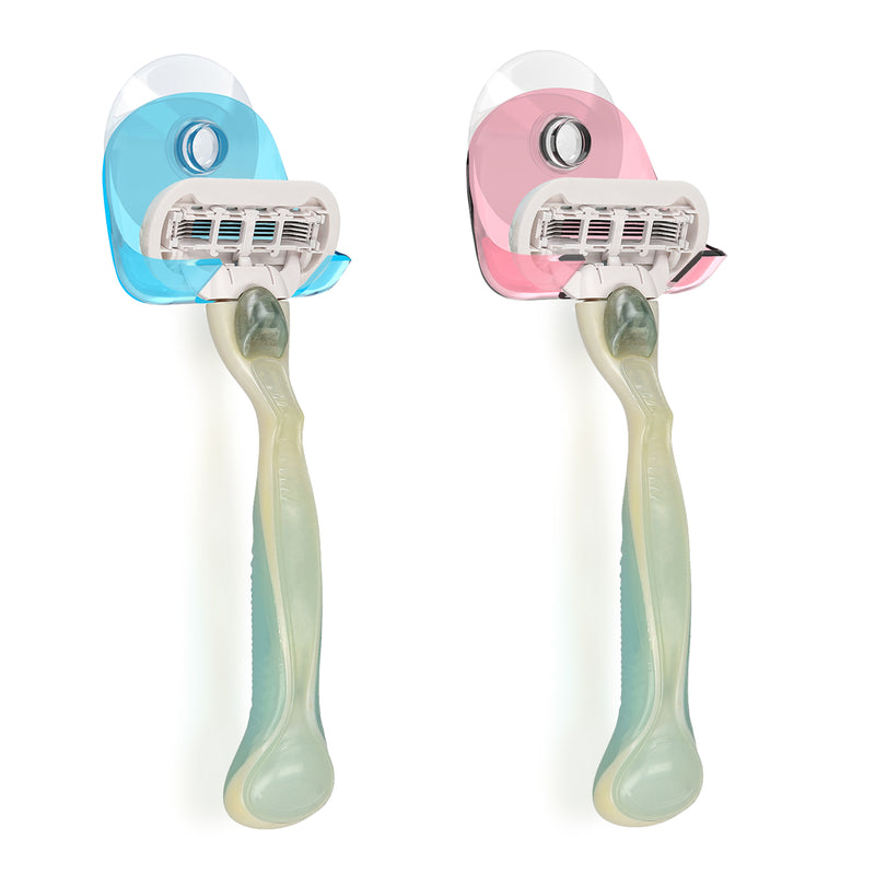 kwmobile Suction Cup Holder for Razors for Glass and Tiles Wet Shaver Suction Cup Holder Set Wall Hooks