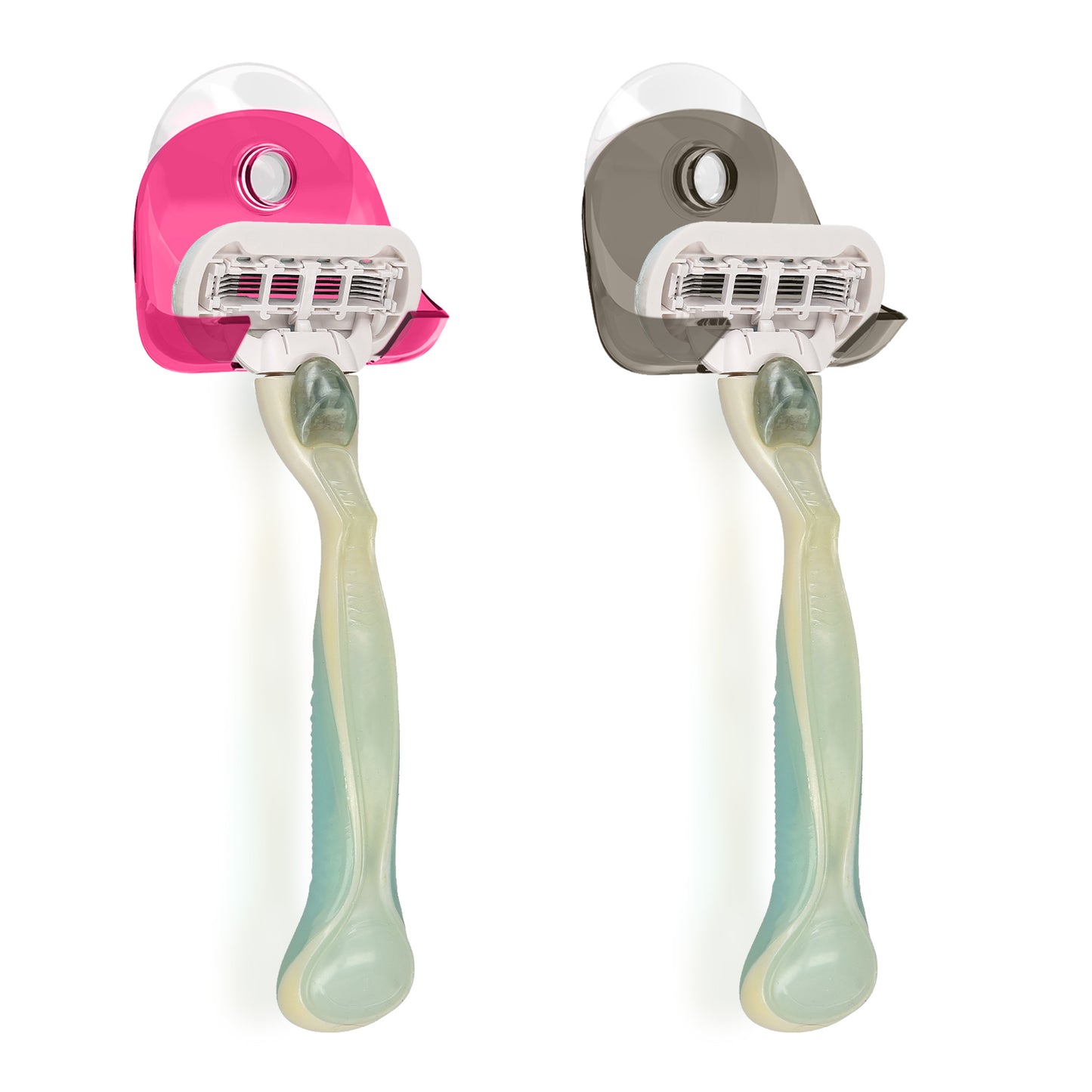 kwmobile Suction Cup Holder for Razors for Glass and Tiles Wet Shaver Suction Cup Holder Set Wall Hooks