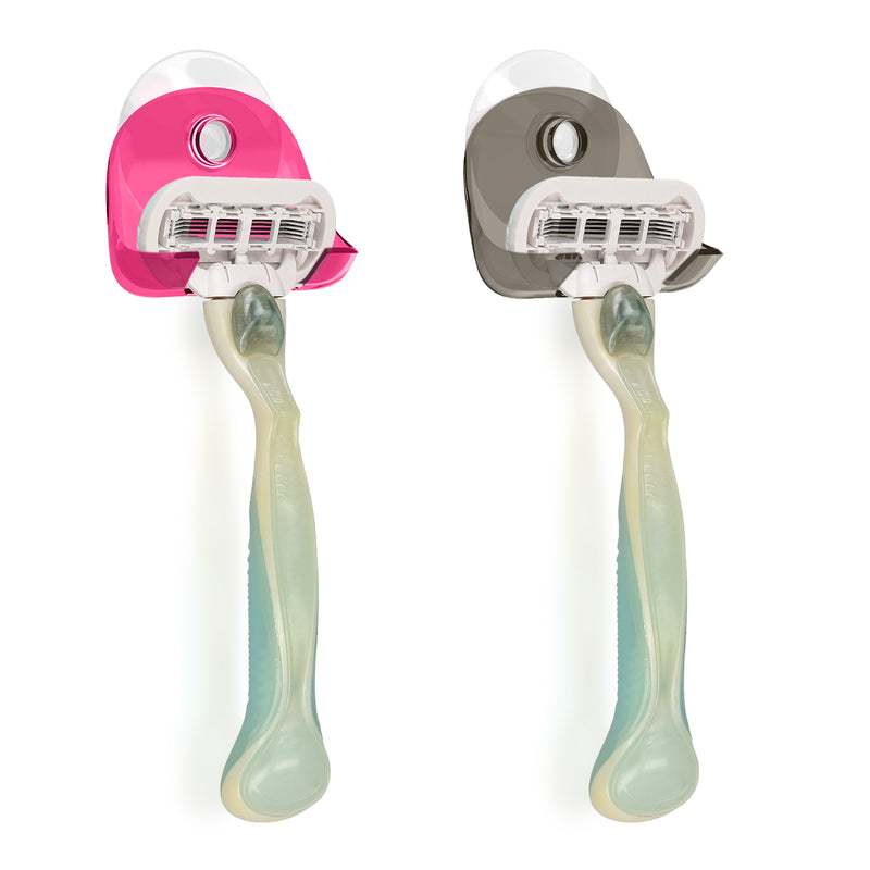 kwmobile Suction Cup Holder for Razors for Glass and Tiles Wet Shaver Suction Cup Holder Set Wall Hooks
