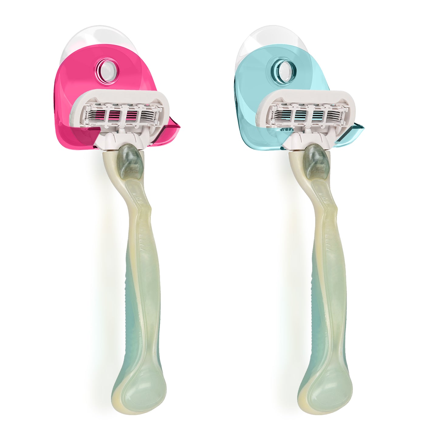 kwmobile Suction Cup Holder for Razors for Glass and Tiles Wet Shaver Suction Cup Holder Set Wall Hooks