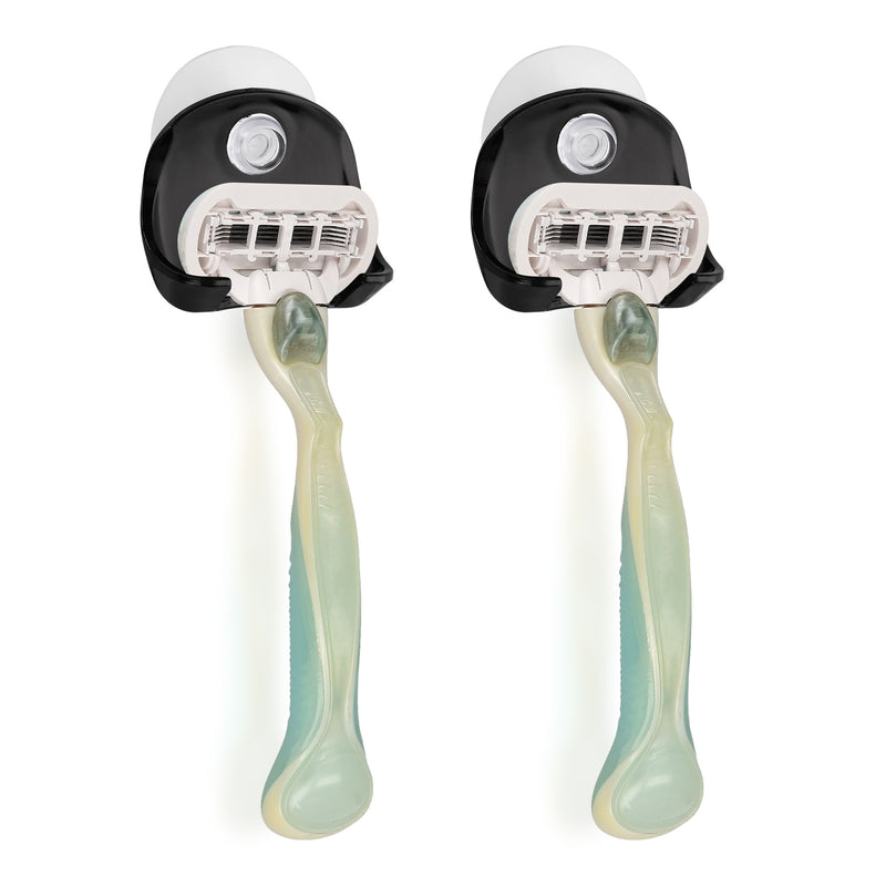 kwmobile Suction Cup Holder for Razors for Glass and Tiles Wet Shaver Suction Cup Holder Set Wall Hooks