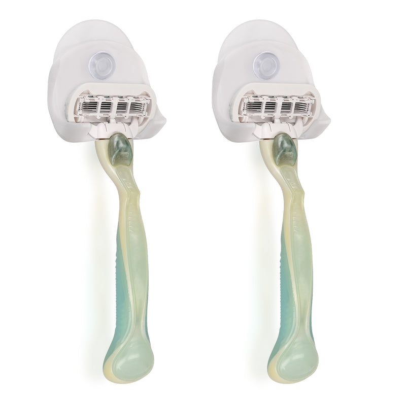kwmobile Suction Cup Holder for Razors for Glass and Tiles Wet Shaver Suction Cup Holder Set Wall Hooks