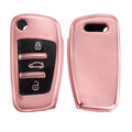 kwmobile Car Key Cover compatible with Audi 3-Button Folding Key - Silicone Protective Fob Case