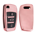 kwmobile Car Key Cover compatible with Audi 3-Button Folding Key - Silicone Protective Fob Case
