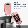 kwmobile Car Key Cover compatible with Audi 3-Button Folding Key - Silicone Protective Fob Case