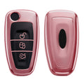 kwmobile Car Key Cover Compatible with Ford 3-Button Foldable Car Key - Silicone Protective Key Fob Case