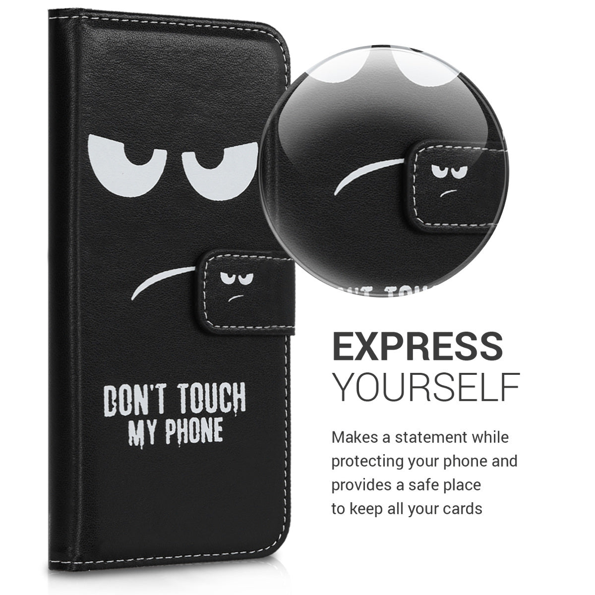 kwmobile Wallet Case compatible with Samsung Galaxy A50 Cover - with Stand and Card Slots