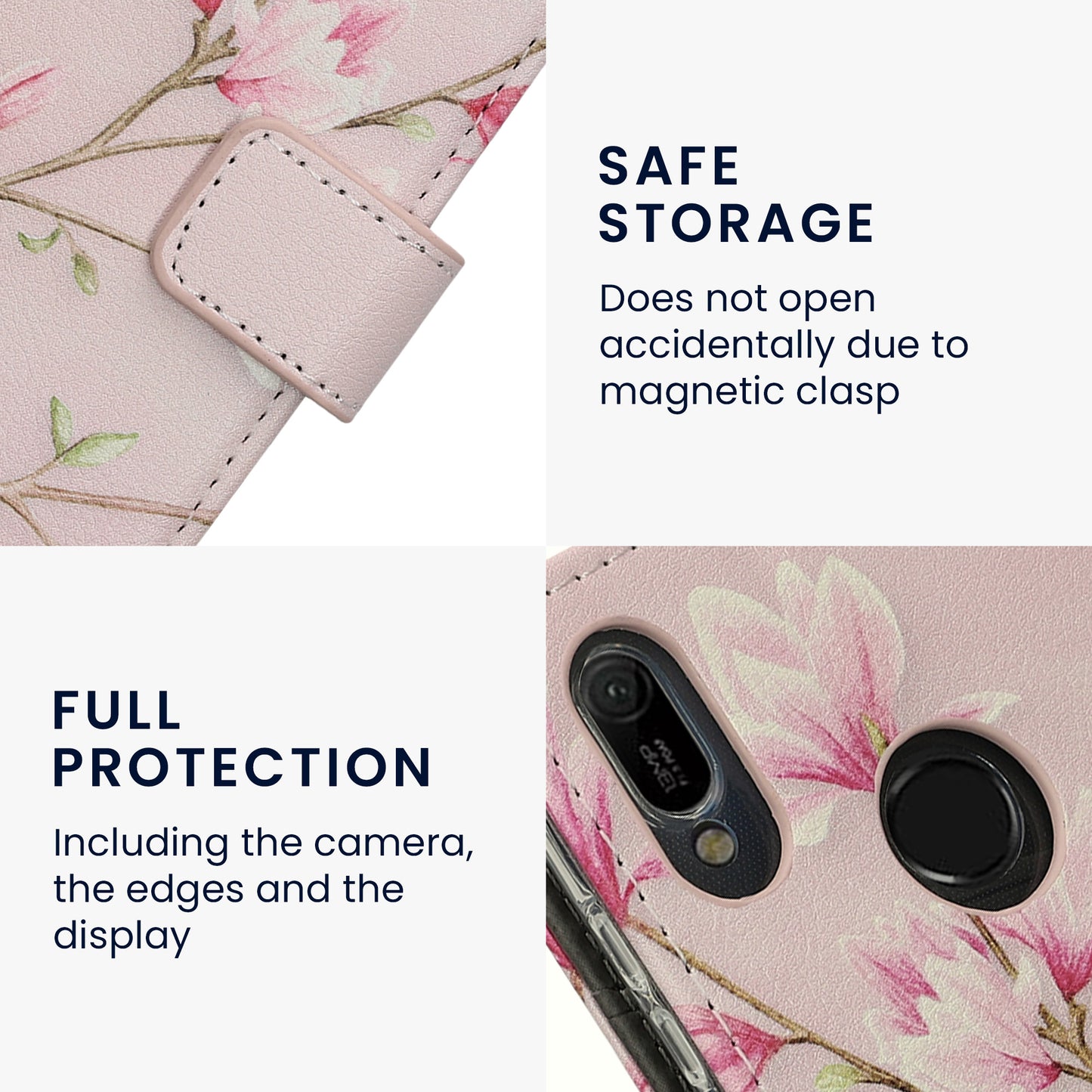 kwmobile Wallet Case Compatible with Huawei Y6 (2019) Cover - with Stand and Card Slots