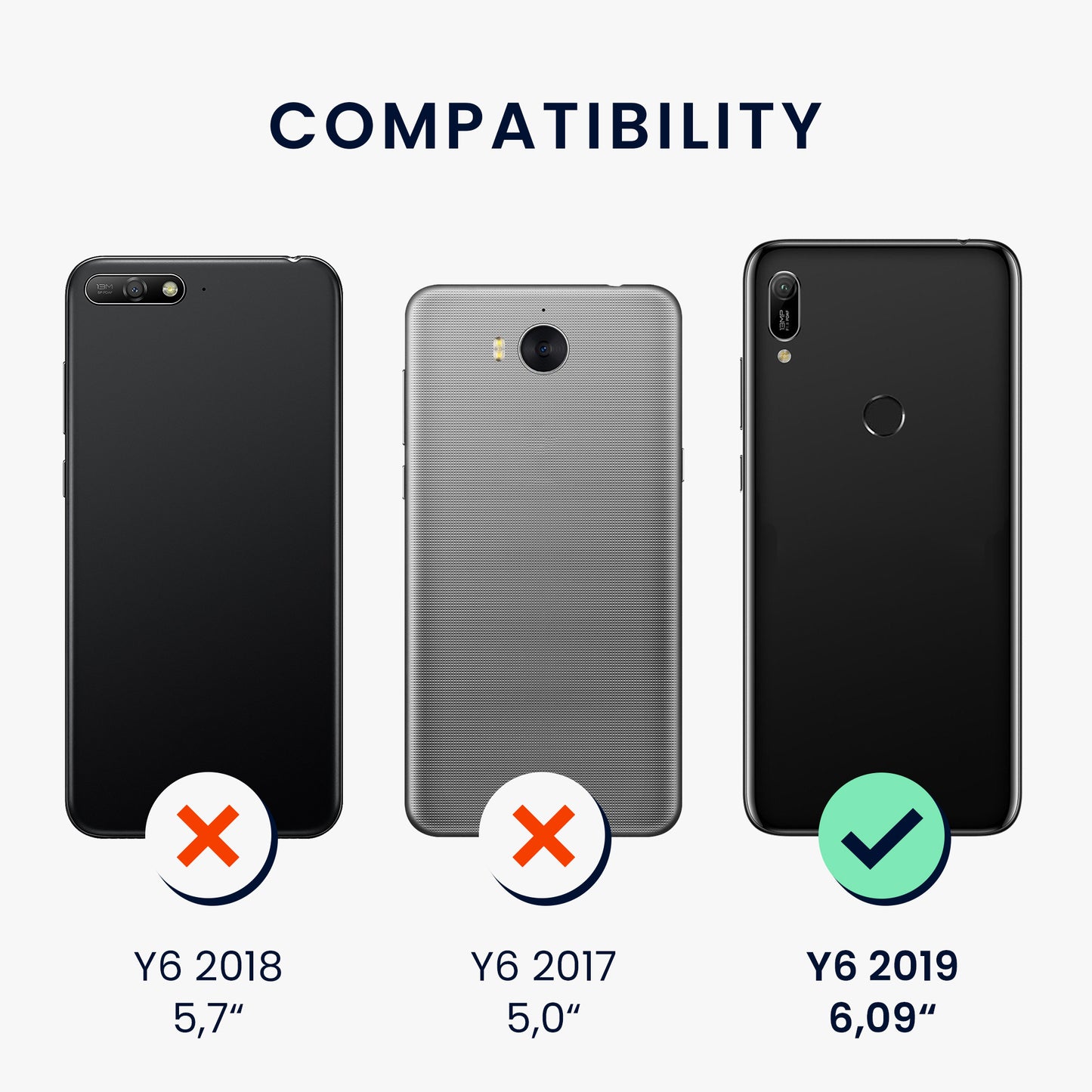 kwmobile Wallet Case Compatible with Huawei Y6 (2019) Cover - with Stand and Card Slots