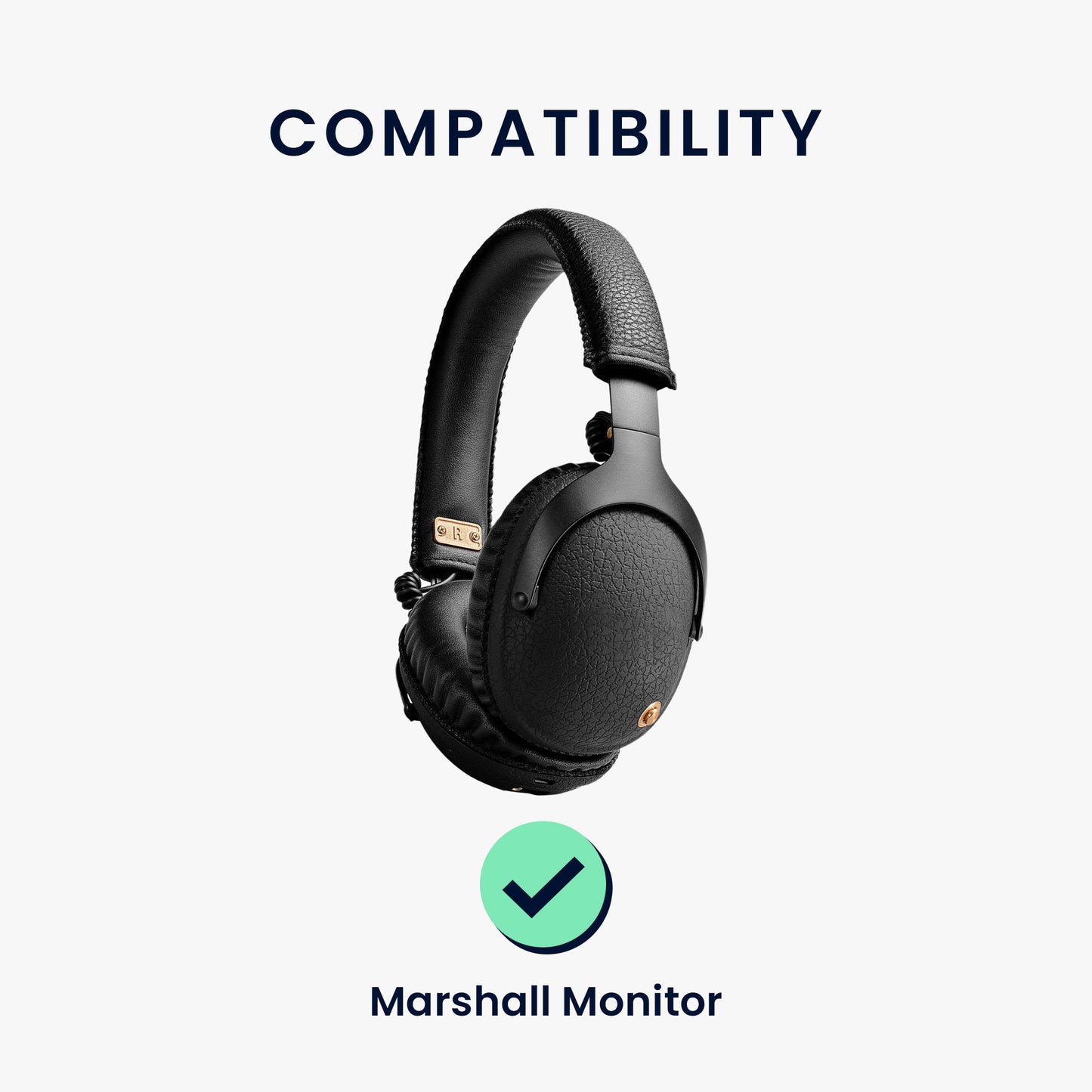 kwmobile Ear Pads for Marshall Monitor Headphones Replacement Parts Over Ear Headphones