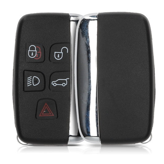 kwmobile Autoschlüssel Gehäuse kompatibel mit Land Rover Jaguar 5-Tasten Funk Autoschlüssel - ohne Transponder Batterien Elektronik - Auto Schlüsselgehäuse - Schwarz Schwarz  