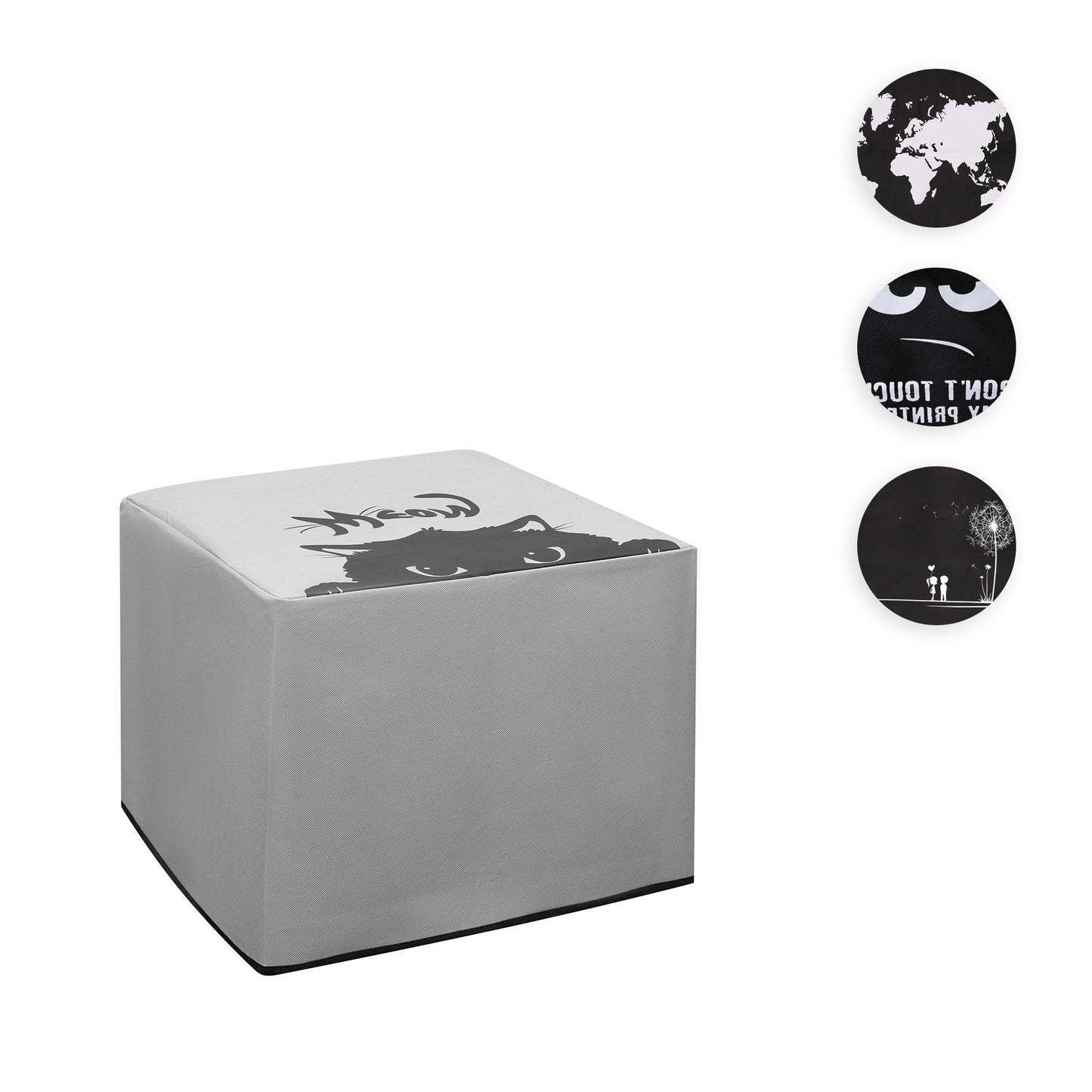 kwmobile Cover kompatibel mit Brother DCP-L2530DW / L2550DN / MFC-L2710DN / L2750DW - Tasche Hülle Drucker - Staubschutzhülle Schutzhaube Schutzhülle - Grau Schwarz Katze Meow Grau  [dsg04]