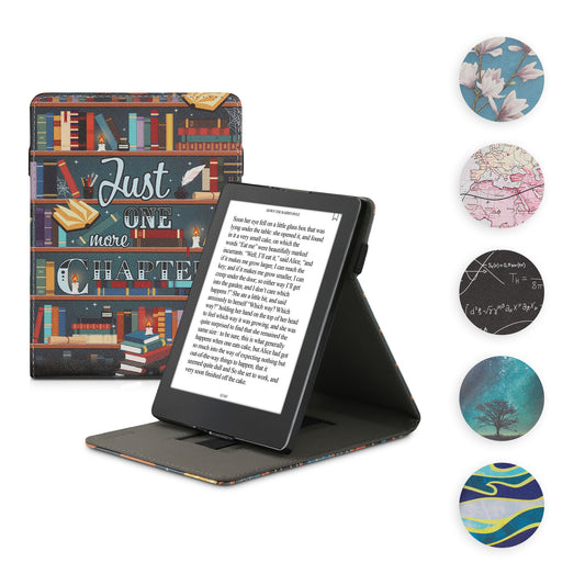 kwmobile Hülle kompatibel mit Kobo Aura H2O Edition 2 Hülle - Case mit Schlaufe und Ständer - Magnolien Rosa Weiß Altrosa Rosa  [dsg02]