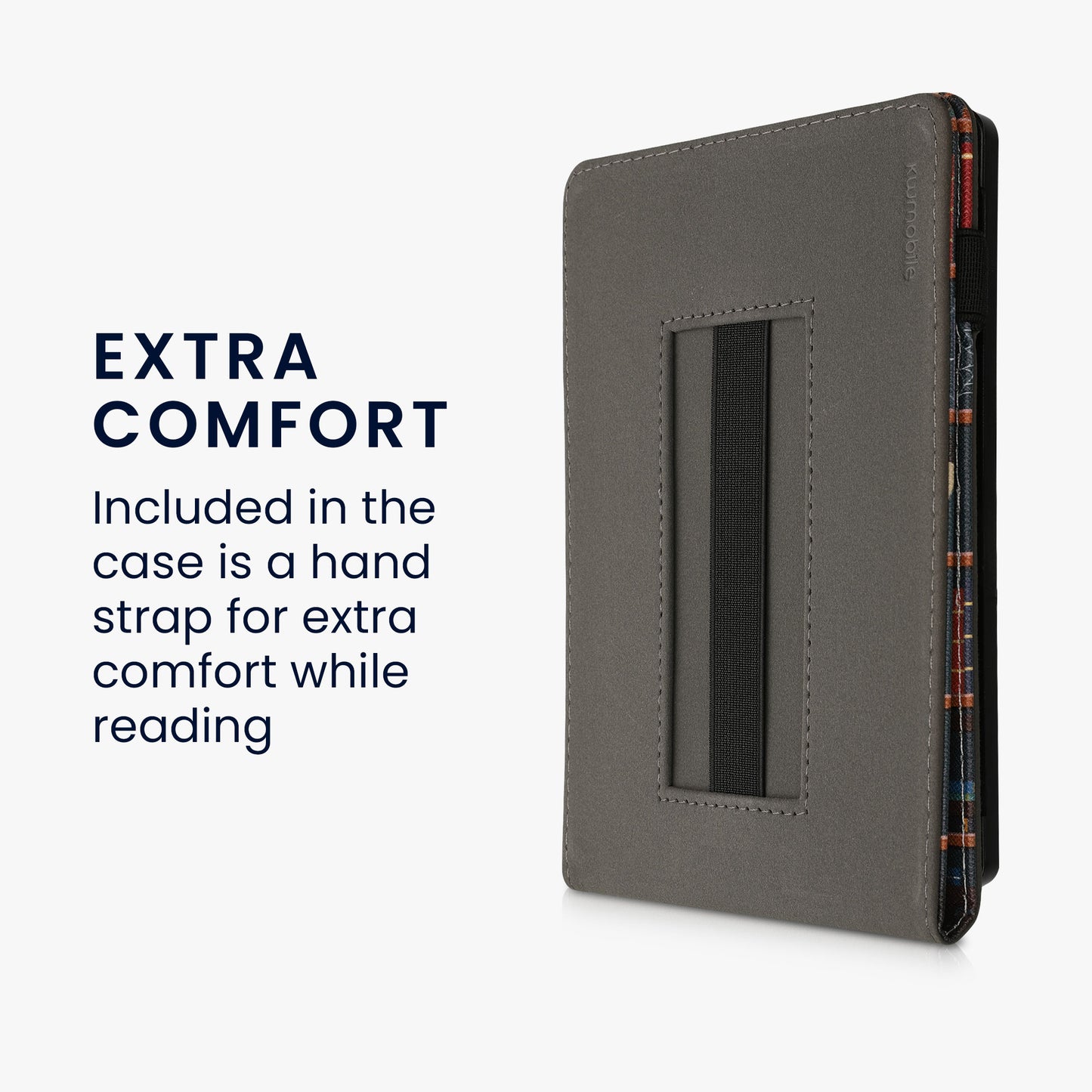 kwmobile Case Compatible with Kobo Aura H2O Edition 2 - Cover with Hand Strap and Stand